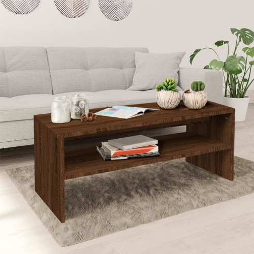 VIDAXL  Coffee Table Brown Oak 100X40X40 Cm Engineered Wood