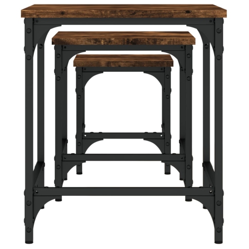 vidaXL Nesting Coffee Tables 3 pcs Smoked Oak Engineered Wood