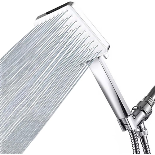 NONE High Pressure Shower Head, Handheld Shower Head With Hose And Adjustable Bracket, 6 Spray Setting Showerhead, Chrome