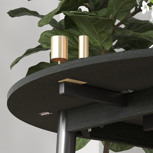 HOMCOM Folding Dining Table, Round Drop Leaf Table for Small Spaces, Foldable Table with Wood Legs for Kitchen, Dining Room, Distressed Black