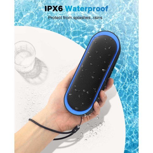 Bluetooth Speakers, Waterproof Portable Speakers with TWS, 24 Playtime, Stereo Sound, Wireless for Home Shower Pool Beach Outdoor Red