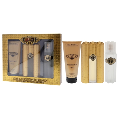 Cuba Prestige Legacy by Cuba for Men - 3 Pc Gift Set 3oz EDT Spray, 6.6oz Shower Gel, 3.3oz After Shave