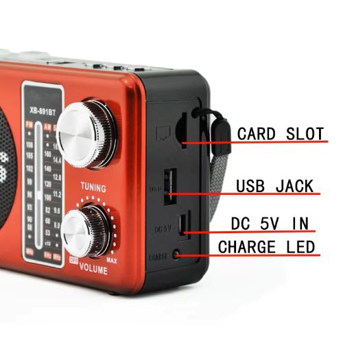 WAXIBA MULTIFUNCTION WIRELESS RADIO AM/FM/SW 3 BAND RADIO XB-891BT