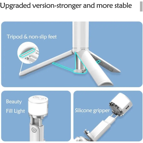 Perche à égoportrait trépied pied extensible avec lampe pour téléphone cellulaire de de iPhone de Tiktok Live Stream