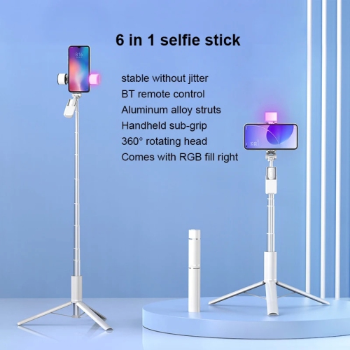Perche à égoportrait trépied pied extensible avec lampe pour téléphone cellulaire de de iPhone de Tiktok Live Stream