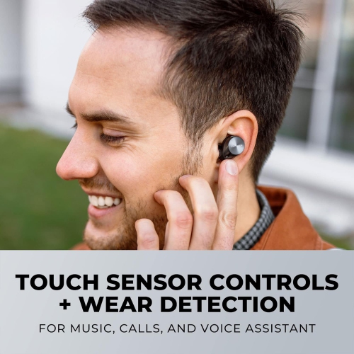 Technics - In-Ear Wireless Headphones with Noise Canceling, Microphone and Charging Case, Black