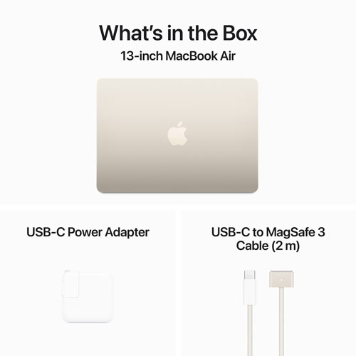 Apple MacBook Air 13" w/ Touch ID (2024) - Starlight (Apple M3 Chip / 512GB SSD / 16GB RAM) - French