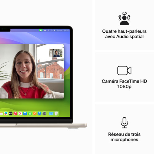 Apple MacBook Air 13" w/ Touch ID (2024) - Starlight (Apple M3 Chip / 512GB SSD / 16GB RAM) - French