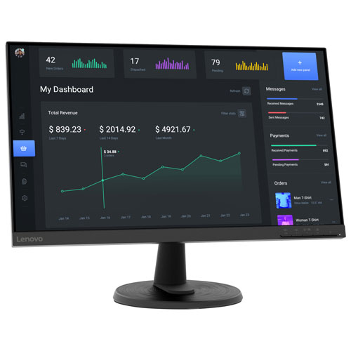 Moniteur de FreeSync DEL AV HD intégrale IPS 75 Hz 4 ms 23,8 po D24-40 de Lenovo - Exclusivité Best Buy