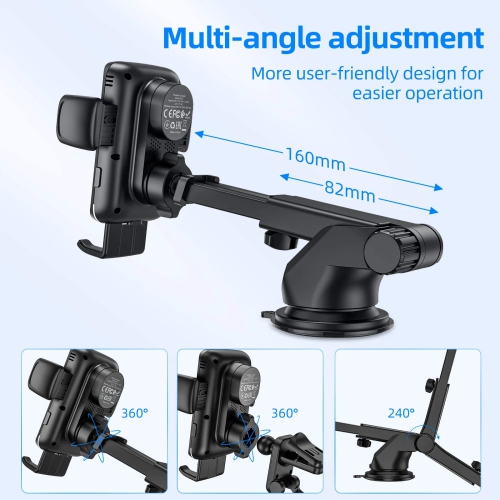 Wireless Charger Car Cell Phone Holder Mount Air Vent Outlet Dashboard Windshield Mount for iPhone Samsung Smartphones