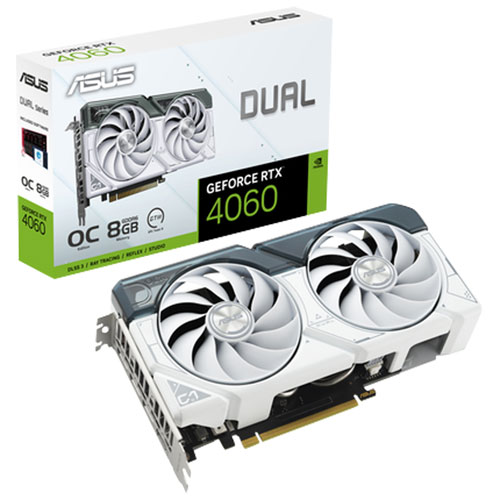 ASUS Dual RTX 4060 OC White Edition 8GB GDDR6 Video Card