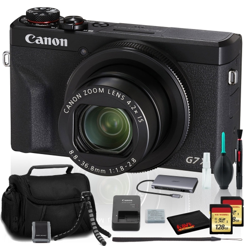 Appareil photo numérique PowerShot G7 X Mark III de Canon et deux caméras 128&nbsp;Go SD
