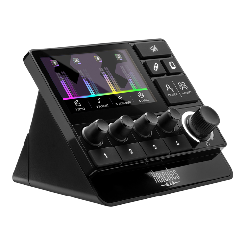 HERCULES  Stream 200 Xlr Audio Controller Enter the Hercules Stream 200 XLR, a compact audio mixer designed to simplify and enhance the audio experience for streamers, podcasters, and musicians