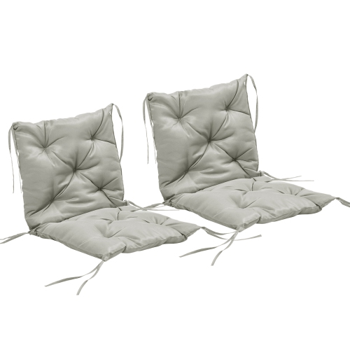 Ensemble Outsunny de 2 coussins de siège confortables avec dossier pour chaises longues, chaises berçants, chaises longues pour usage extérieur et in