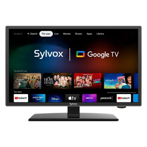 SYLVOX  Smart Rv Tv, 24" 12 Volt Tv for Rv, Newest Smart Google Tv Support Download Apps \w Google Assistant, 1080P Dc/ac Powered Television for Rv