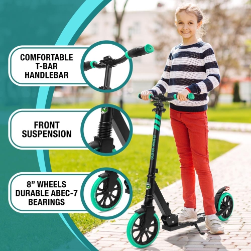 Trottinette légère et pliable - trottinette réglable pour ENFANTS et adolescents , plateforme en alliage avec roues à impact élevé