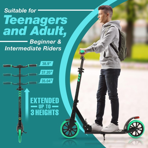 Trottinette légère et pliable - trottinette réglable pour ENFANTS et adolescents , plateforme en alliage avec roues à impact élevé