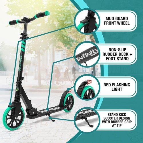 Trottinette légère et pliable - trottinette réglable pour ENFANTS et adolescents , plateforme en alliage avec roues à impact élevé