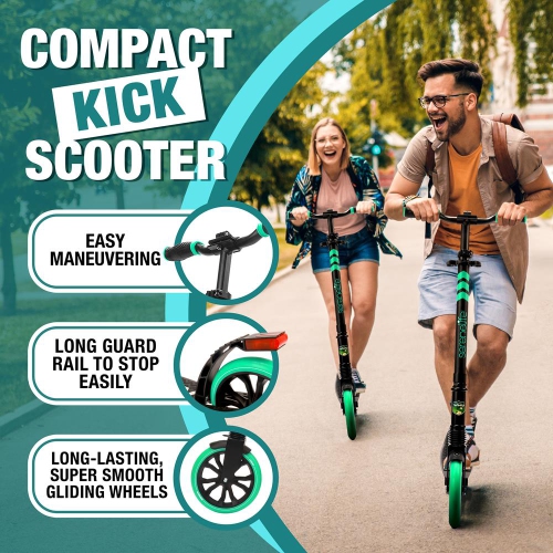 Trottinette légère et pliable - trottinette réglable pour ENFANTS et adolescents , plateforme en alliage avec roues à impact élevé