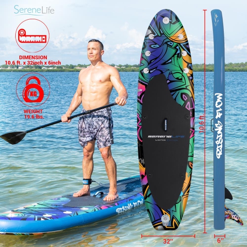 Rising Flow Paddleboard SUP - Stand Up Water Paddle-Board w/ Waterproof Mobile Phone Case