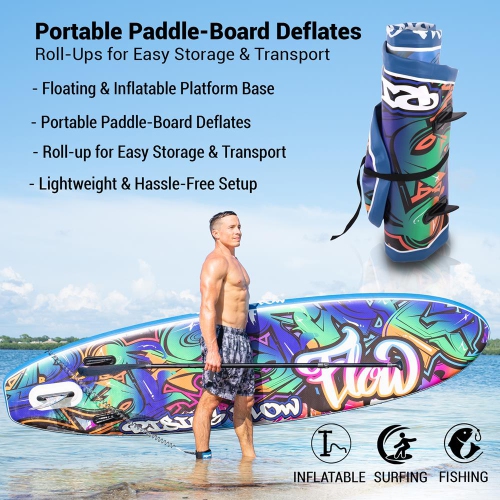 Rising Flow Paddleboard SUP - Stand Up Water Paddle-Board w/ Waterproof Mobile Phone Case