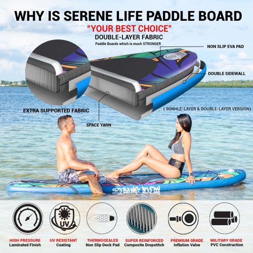Rising Flow Paddleboard SUP - Stand Up Water Paddle-Board w/ Waterproof Mobile Phone Case