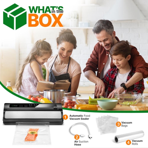 Scelleuse sous vide automatique - système de conservation d'air électrique avec sacs réutilisables pour aliments sous vide