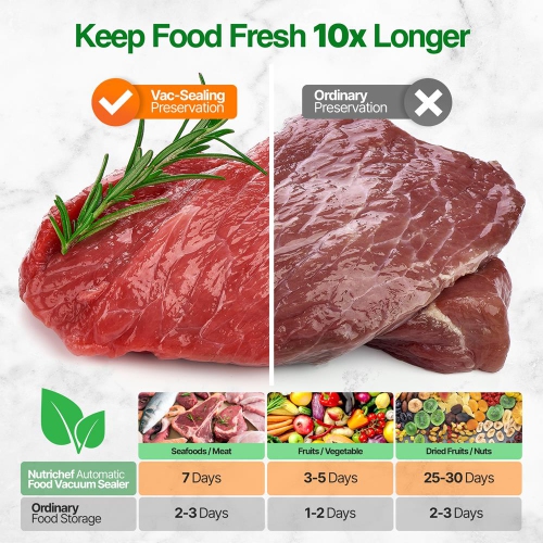 Scelleuse sous vide automatique - système de conservation d'air électrique avec sacs réutilisables pour aliments sous vide