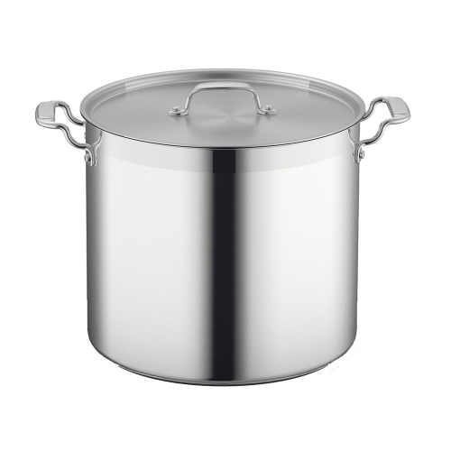 Stainless Steel Cookware Stockpot - 24 Quart, Heavy Duty Induction Pot, Soup Pot With Stainless Steel Lid