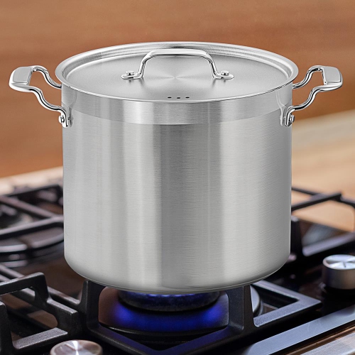 Stainless Steel Cookware Stockpot - 16 Quart, Heavy Duty Induction Pot, Soup Pot With Stainless Steel Lid