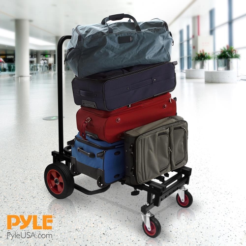 Adjustable Professional Equipment Cart - Compact 8-in-1 Folding Multi-Cart, Hand Truck/Dolly/Platform Cart, Extends Up to 27.52'' to 44.25''