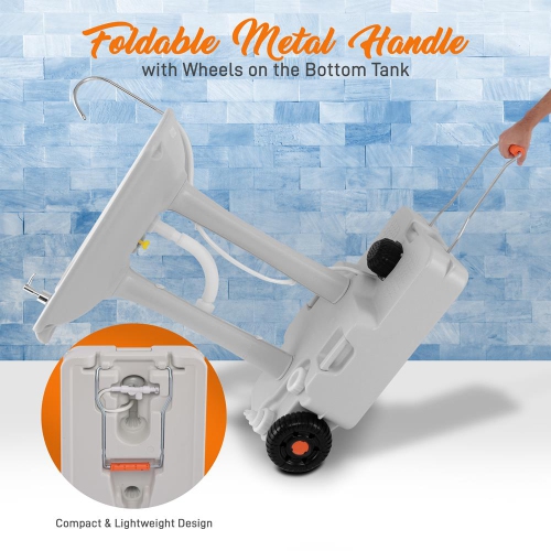 Socle de lavage à la main avec pompe à pied sur roulettes - poste de lavage des robinets à eau Capacité)