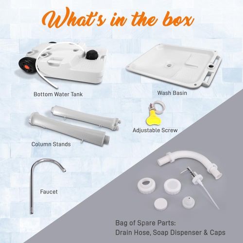 Socle de lavage à la main avec pompe à pied sur roulettes - poste de lavage des robinets à eau Capacité)