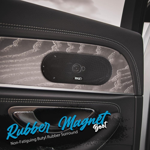 Three-Way Sound Speaker System - One Pair 4'' x 10'' Three-Way Triaxial Loud Audio, 300 Watts w/ 4 Ohm Impedance and 3/4'' Piezo Tweeter for Car