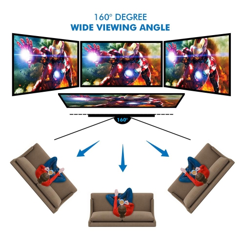 Écran de projection extérieur portatif de 120 po – écran de projection léger avec support de cadre, écran de micro HD 16:9