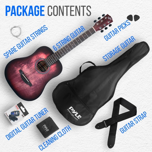 Guitare acoustique 34 po à 6 cordes Beginners - guitare junior 1/2 avec trousse d'accessoires