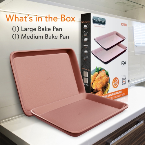 Kitchen Oven Baking Pans - Deluxe Non-Stick Cookie Sheet Bakeware