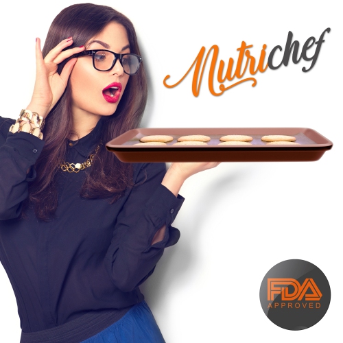 Kitchen Oven Baking Pans - Deluxe Non-Stick Cookie Sheet Bakeware