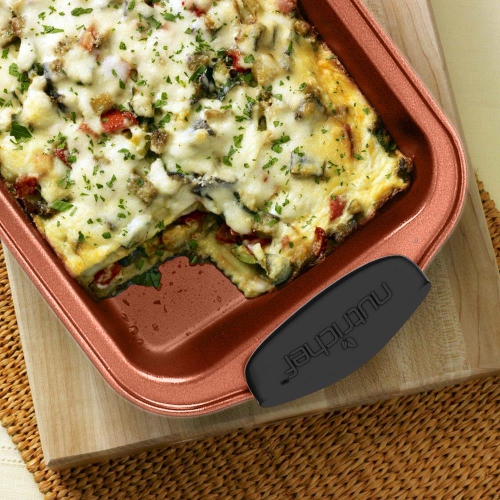 Flexible & Nonstick Carbon Steel Bakeware Set - Professional Home Kitchen Bake Pan Set With Blue Silicone Handles