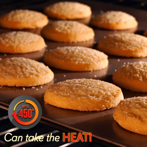 Flexible & Nonstick Carbon Steel Bakeware Set - Professional Home Kitchen Bake Pan Set With Blue Silicone Handles