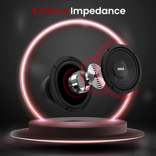 6.5'' Single Voice Coil Car Subwoofer - 150 Watts at 4-Ohm Car Audio Powered Subwoofer, Injection Cone with Rubber Edge