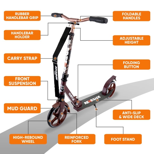 Trottinette légère et pliable - trottinette réglable pour adolescents et adultes, plateforme en alliage avec roues à impact élevé