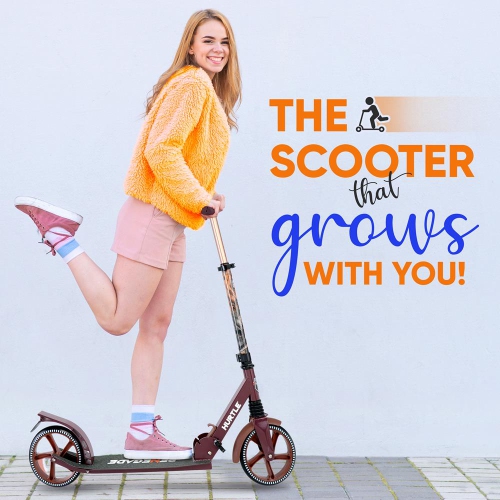Trottinette légère et pliable - trottinette réglable pour adolescents et adultes, plateforme en alliage avec roues à impact élevé