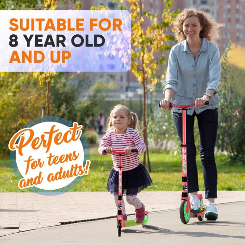 Trottinette légère et pliable - trottinette réglable pour adolescents et adultes, plateforme en alliage avec roues à impact élevé
