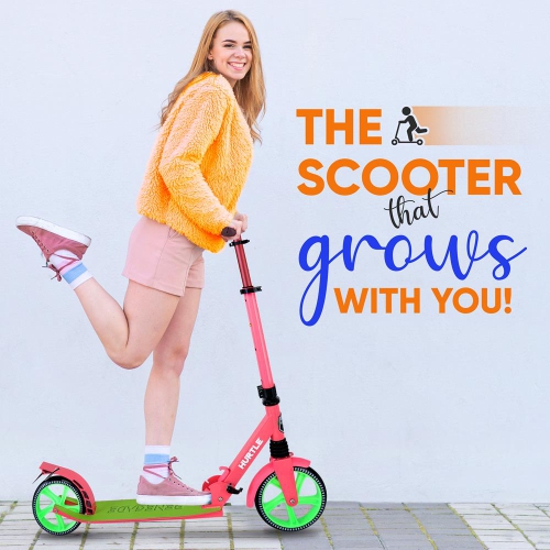 Trottinette légère et pliable - trottinette réglable pour adolescents et adultes, plateforme en alliage avec roues à impact élevé