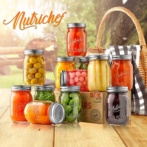 12 Pcs. Glass Mason Jars with Regular Lids and Bands, DIY Magnetic Spice Jars, Ideal for Meal Prep, Jam, Honey, Wedding Favors, and more