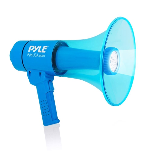 Waterproof Megaphone - Water Resistant PA Bullhorn Speaker with Built-in Rechargeable Battery and LED Lights