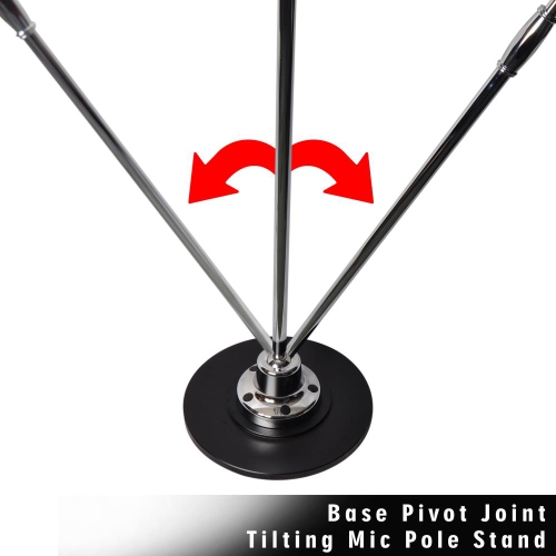 Classic Retro Vintage Style Microphone & Swing Stand, Silver Style