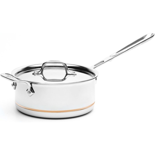 All-Clad 6203 SS Copper Core 5-Ply Bonded Dishwasher Safe Saucepan with Lid/Cookware, 3-Quart
