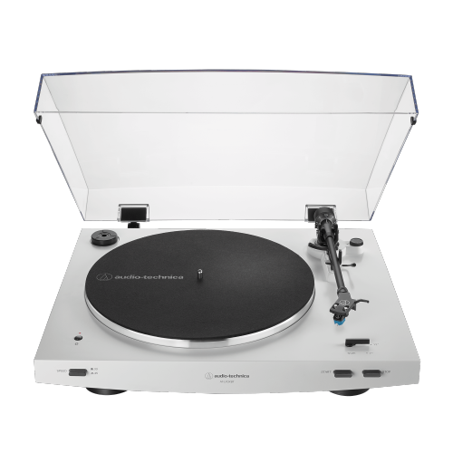 Tourne-disque Bluetooth à entraînement par courroie automatique d'Audio-Technica - Blanc